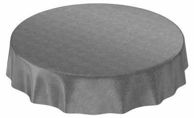 Tischdecke Wachstuch Einfarbig Grau Robust Wasserabweisend Rund 140 cm, Ansicht 5