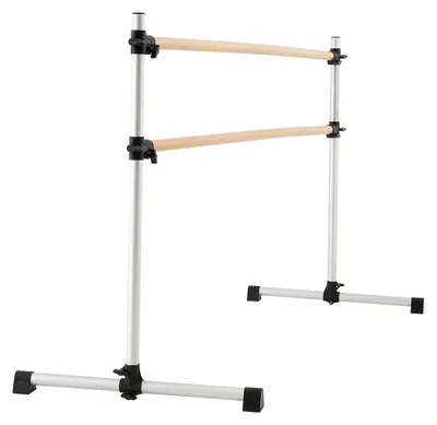 Zdjęcie produktu dla Drążek baletowy podwójny wolnostojący regulowany stabilny do tańca fitness