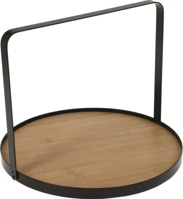 Image de Excellent Houseware Serviertablett Bambus mit Griff - stabiles Tablett