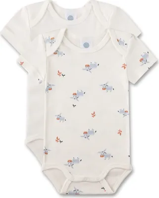 Produktbild von Sanetta Baby-Body kurzarm (Doppelpack) off-white Esel 74