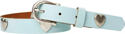 Produktbild von FRONHOFER süßer Kindergürtel mit Herznieten, echt Leder, 2,5 cm, silber