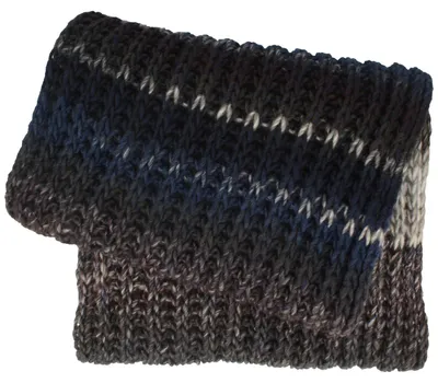 Warmer Melange-Farbverlauf Strickschal von Hut-Breiter in blau