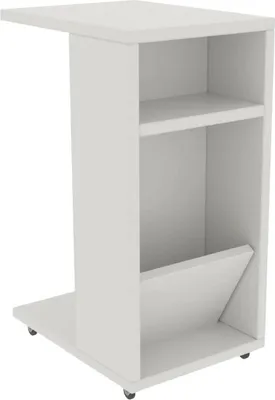 Produktbild von Wohnzimmertisch Belel, Niedriger Wohnzimmertisch, Kaffeeregal, Couchtisch für Sofa, 30x40h63 cm, Weiß