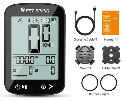 Produktbild von Intelligenter GPS Fahrradcomputer - Kabelloser Tacho und Kilometerzähler - 6,1 cm Touchscreen - IPX7 wasserdicht - Type-C Laden - Schwarz