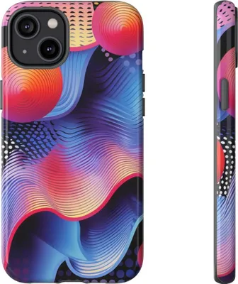 Produktbild von Bunte abstrakte Wellen und Kugeln – Hülle Kompatibel mit iPhone 14 Plus