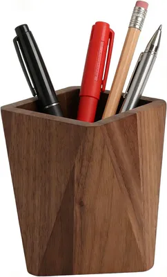 Produktbild von Schreibtisch Organizer Beukenholz geometrisch, Stifthalter, kompakt, für Büro und Zuhause
