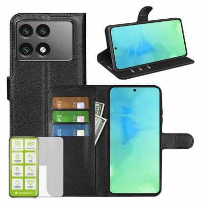 Immagine prodotto di Per Xiaomi Redmi K70E / Poco X6 Pro Custodia per cellulare Nero Custodia in  + Vetro temperato H9
