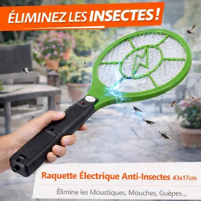 Image de Raquette Électrique Anti-Insectes – Fonctionne à Piles AA