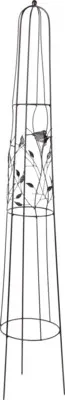 Obrázek produktu pro Opora na popínavé rostliny obelisk Lafiora pták Ø26 x 150 cm kovová černá
