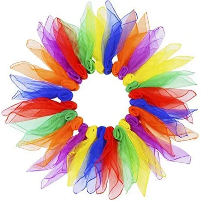 Produktbild von Kindergarten Tücher Tanz Jonglier Tücher Performance Schals Chiffon Tanz Kinder Spielen Sinnesspielzeug für Kleinkinder Babys 70 x 70 cm Zufällige Farbe