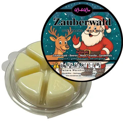 Produktbild von WonderWax Duftwachs Weihnachten Wax Melts für Duftlampe, 6 Ecken Duftmelt Wachsmelt Sojawachs Duftwachs Würfel für Raumdüfte, Wachs Duftöl Winter Indoor Schmelzen für Aromalampe Zauberwald