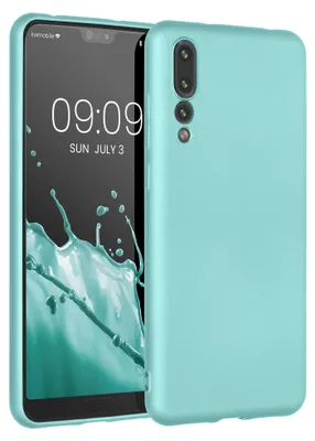 Produktbild von kwmobile Handyhülle für Huawei P20 Pro Hülle - weiche Silikon Case metallisch schimmernd - Schutzhülle Cover - Metallic Mintgrün