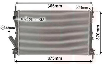 Produktbild von VAN WEZEL 18002408 Kühler Wasserkühler Motorkühler für FORD Fiesta Mk5 Schrägheck (JH1, JD1, JH3, JD3) FUSION (JU) Fiesta Mk5 Kastenwagen