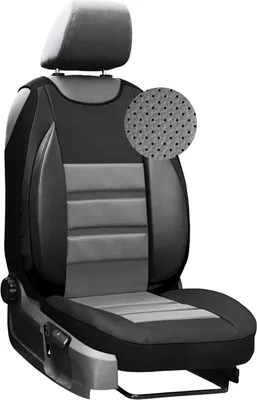 Produktbild von moto-MOLTICO Autositzbezüge - Autositzschoner Universalgröße - Sitzauflage Auto - Ökologisches Leder - Grau
