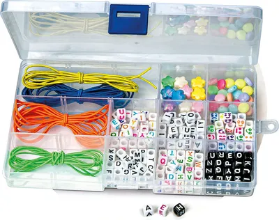 Image de Kit de bracelet d'amitié avec perles lettres et élastiques