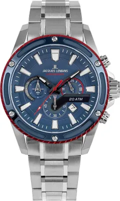 Immagine prodotto di Jacques Lemans Cronografo Liverpool Steel Blue - Red