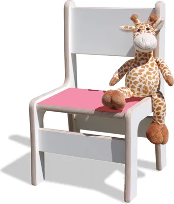Produktbild von Kinderstuhl - Weiß mit bunter Sitzfläche - Rosa