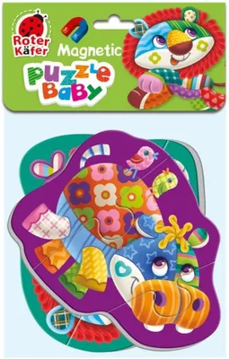 Produktbild von Magnetisches Schaumstoffpuzzle Löwe Und Nilpferd Für Die Jüngsten Roter Käfer