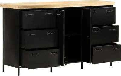 Produktbild von vidaXL Sideboard 140x38x76 cm Raues Mangoholz