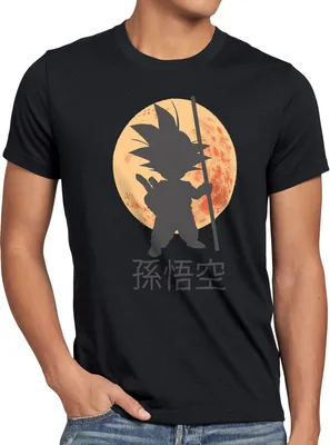 Produktbild von style3 Goku Dragon Moonlight Herren Anime T-Shirt Ball Mond Gohan Jung Dojo Son Drache Young, Größe:4XL, Farbe:Schwarz