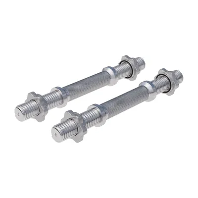 Produktbild von GORILLA SPORTS® Kurzhantelstangen - 2er Set, Länge 35cm, Ø 30mm, mit 4 Sternverschlüssen, Griff gerändelt, Verchromt, Silber oder Schwarz - Hantelstangen, Kurzhantel, Hantelgriffe