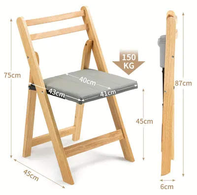 Imagen del producto de Silla plegable, práctica y elegante, ideal para ahorrar espacio en el hogar y la oficina