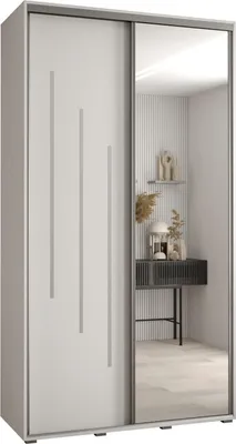 Produktbild von MEBLE KRYSPOL Davos 9 Schrank, zwei Türen - 235,2x130x45 cm - Weiß Weiß Silber