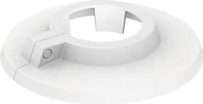 A white plastic rosette for pipes.