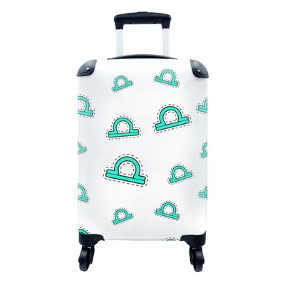 Produktbild von MuchoWow® Koffer Handgepäck Trolley Rollkoffer Kleine Reisekoffer mit 4 Rollen - Waage - Tierkreiszeichen - Astrologie - Cabin Size < 55x40x23 cm & 55x40x20 cm - Fotokoffer - Kabinenkoffer - Boardgepäck - Reise-Box - Reisekoffer - Reisegepäck - Koffer mit Bild - Trolley für Kinder