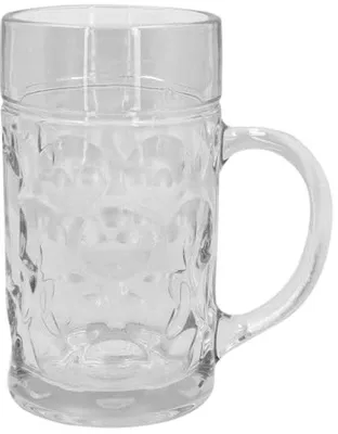 Productafbeelding van Glazen bierpul 1 liter - Robuust drinkglas voor feestjes, verjaardagen en bierfestivals