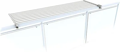 Produktbild von Klappbares Balkondrohr-Trockengestell aus Edelstahl und Aluminium - Länge: 162 cm (weiß)