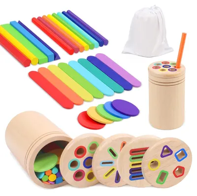 Productafbeelding van 4-in-1 Montessori speelgoed, geschikt vanaf 1 jaar. Speelgoed geschikt voor kinderen vanaf 2 jaar. Cadeau