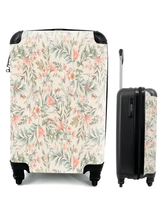 Produktbild von MuchoWow® Koffer Handgepäck Trolley Rollkoffer Kleine Reisekoffer mit 4 Rollen - Blumen - Vintage - Pastell - Cabin Size < 55x40x23 cm & 55x40x20 cm - Fotokoffer - Kabinenkoffer - Boardgepäck - Reise-Box - Reisekoffer - Reisegepäck - Koffer mit Bild - Trolley für Kinder