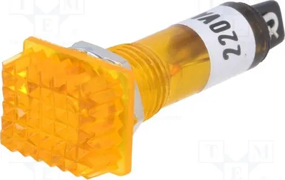 Produktbild von 5x Kontrollleuchte: mit Neonleuchte gelb konvex 230VAC -25÷70°C Kontrollleuchten