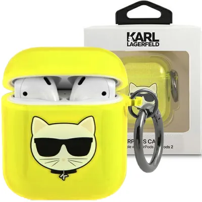 Produktbild von Karl Lagerfeld KLA2UCHFY AirPods Hülle /gelb Choupette