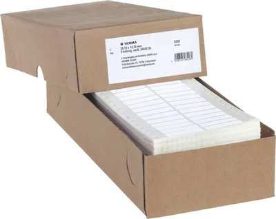 Produktbild von Computeretiketten endlos 38,1x10,3mm 2-bahnig VE=4x24000 Stück