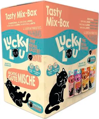 Produktbild von Katzenfutter nass Lucky Lou Lifestage Adult Tasty-Mix 6 x 125 g Probiermix