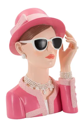 Produktbild von Lady Rose Dekofigur Frauenbüste Vintage Glamour Rosa Polyresin