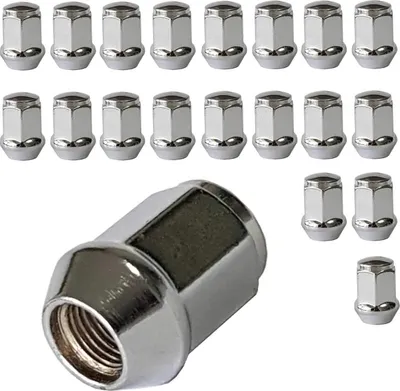 Immagine prodotto di 20 dadi ruota M12x1,25 con collare conico chiuso a 60° cromati 34 mm | apertura chiave 17 mm compatibili con Nissan 100NX