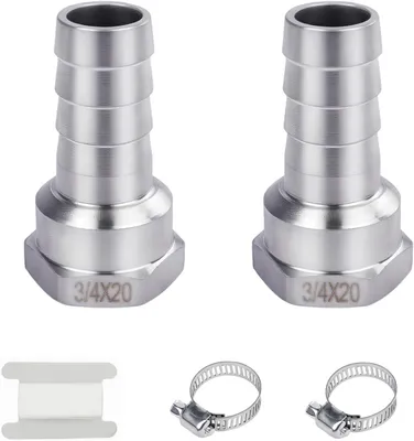 Immagine prodotto di Raccordo per tubi in acciaio inossidabile, con filettatura femmina, 3/4" IG x 20 mm, connettore per tubi per collegamenti a tubazioni