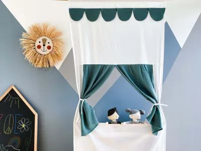 Produktbild von KraftKids Puppentheater Musselin nilblau Musselin nilblau