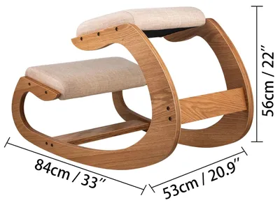 Produktbild von Kniestabuhrstuhl - Bürostuhl - Ergonomischer Stuhl - Schreibtischstuhl für das Homeoffice - Kniestabhocker mit dickem Sitzkissen