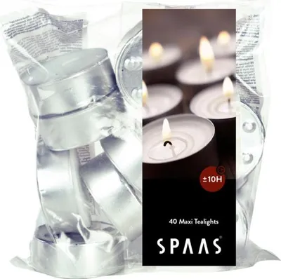 Produktbild von Spaas Candles 0390040.000, Rund, Weiß, 10 h, 40 Stück(e)