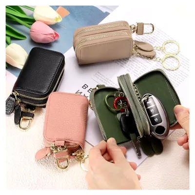 Produktbild von Leder Autoschlüssel Etui für universelle Schlüssel mit Reißverschluss