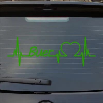 Produktbild von Heckscheibenaufkleber Buer Herzschlag Puls Stadt Liebe 55x18 cm Hellgrün Auto Aufkleber Sticker