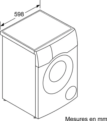 Produktbild von Bosch Serie 8 WNC254A0FR, Frontlader, Freistehend, Weiß, Links, Schwarz, Silber, Schwarz