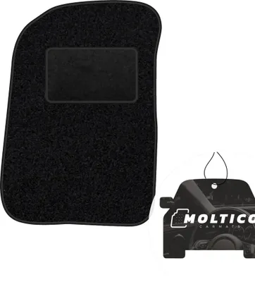 Produktbild von moto-MOLTICO Fahrer Fußmatte Auto Velours Fahrerseite Autoteppiche Schwarz Fahrermatte 1-teilig passend für Renault 19 1991-1997