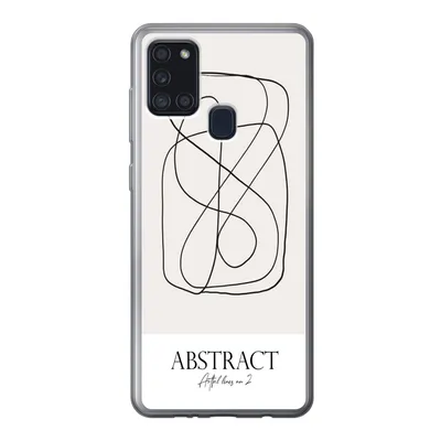 Produktbild von MuchoWow® Handyhülle Schutzhülle Hülle für Samsung Galaxy A21s Kunst - Linienkunst - Abstrakt Silikon Softcase Handy Hülle - Hartschale