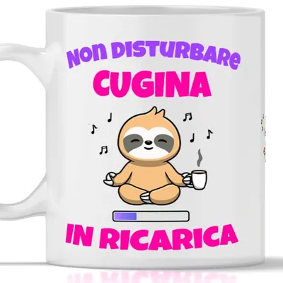 Keramikbecher Cousina – Geschenk für Cousine, 350 ml