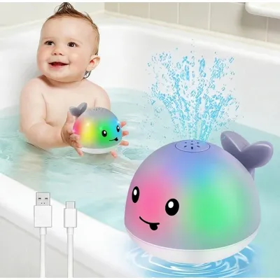 Produktbild von Badspielzeug Wal - Wasserspray - Blinklichter - IPX8 wasserdicht